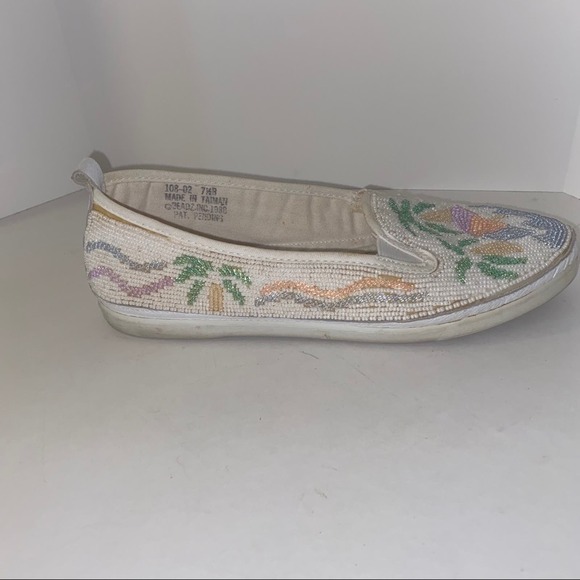🦬VNTG BEADZ palm tree Espadrilles Sz 7 1/2 - Picture 5 of 7
